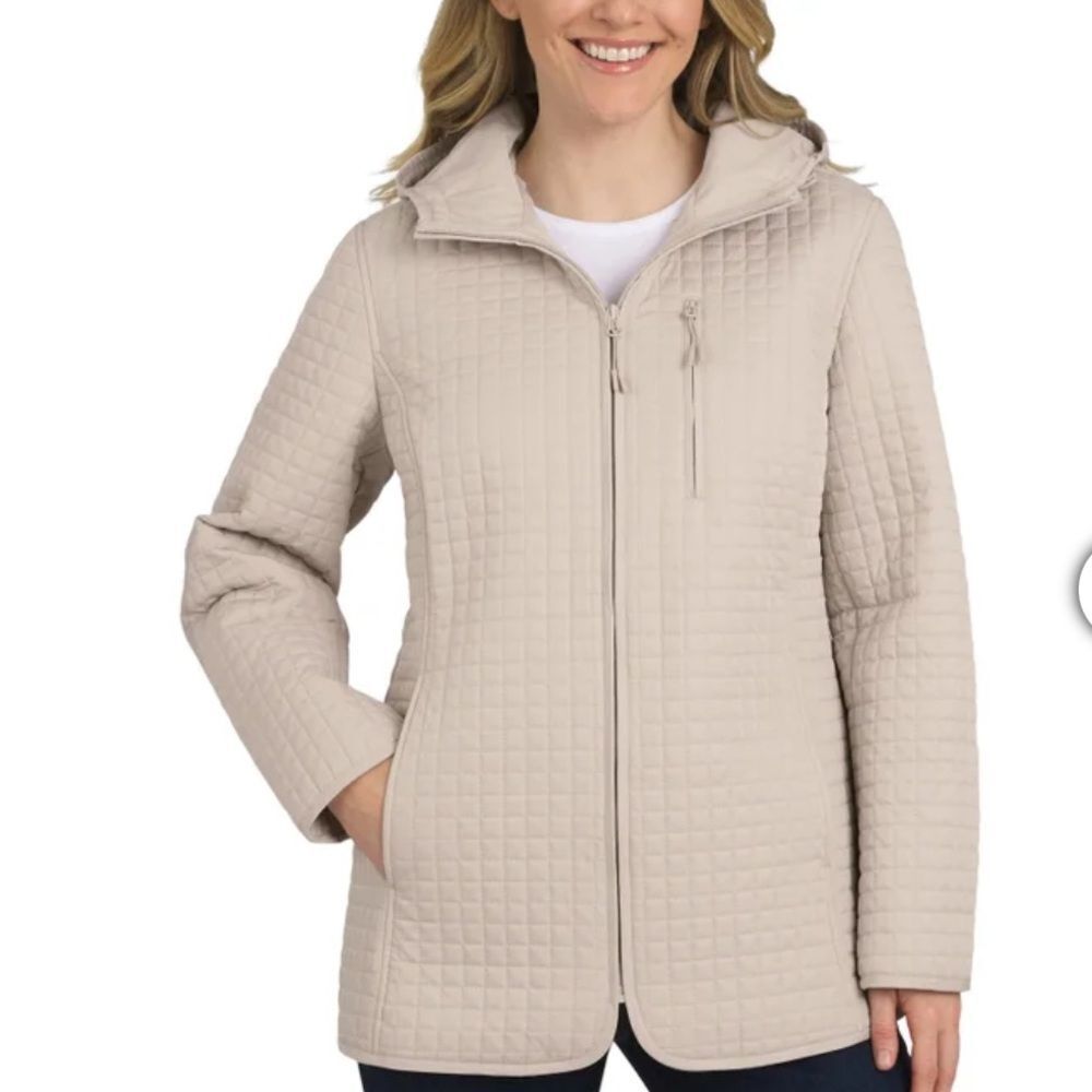 Lands' End Women's Quilted Jacket Cream